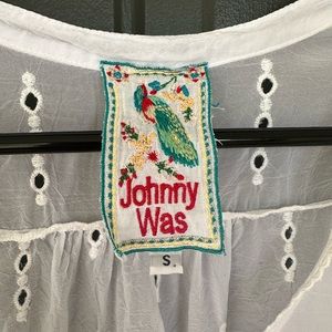 Johnny Was eyelet top perfect condition size small